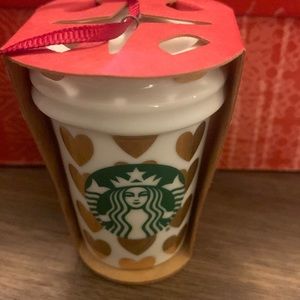 Starbucks 2015 Gold Hearts ornament NEW